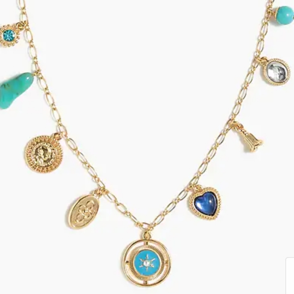 J CREW MIXED CHARMS LONG NECKLACE